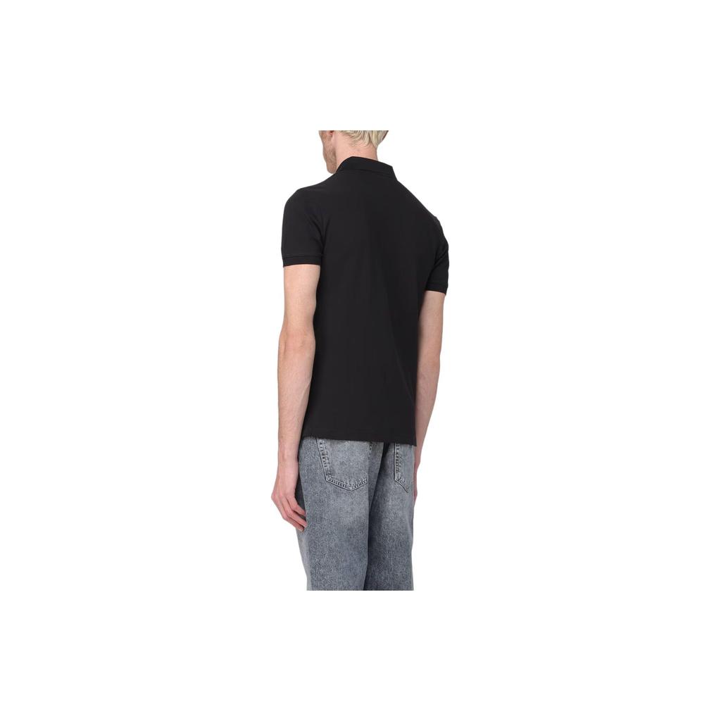 Calvin Klein Logo Embroidered Straight Cut Short Sleeve Polo Shirt Men Polo Shirts Black J30J323395-BEH