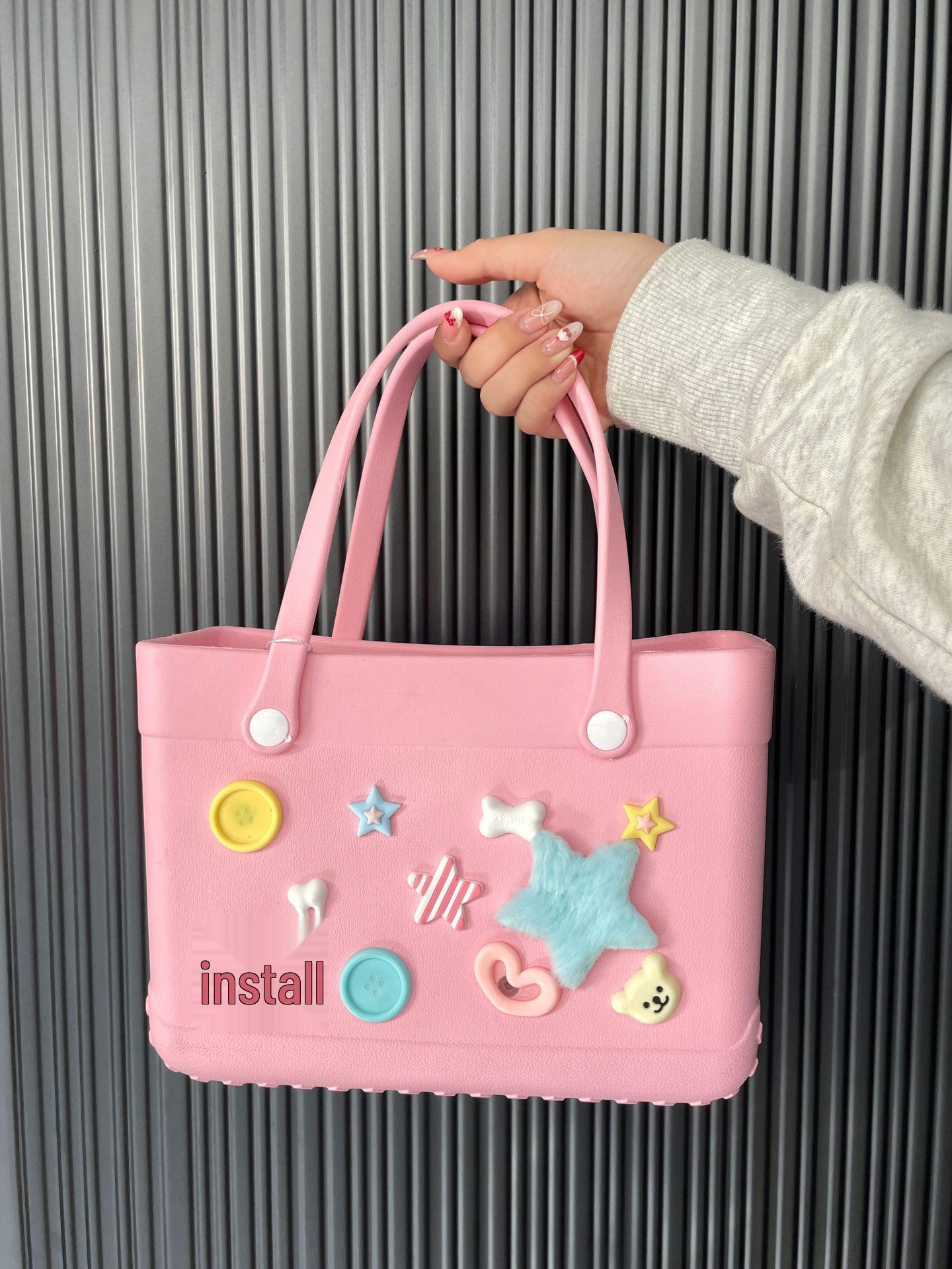 Women s EVA Beach Handbag: DIY Cartoon Large Capacity Tote with Accessories 27*10*19cm