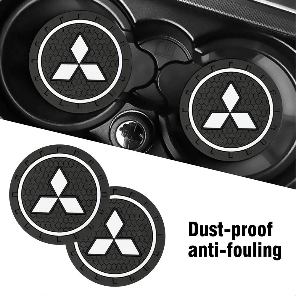 1/2PCS Silicone Anti Slip Car Coasters Cup Holder Mats Interior Accessories For Mitsubishi Ralliart Lancer Lancer Outlander Colt SL8