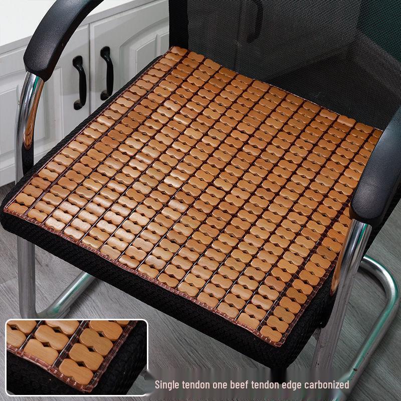 Summer Bamboo Cooling Chair Pad - Breathable, Non-Slip Cushion for Office, Dining, Car, and Students