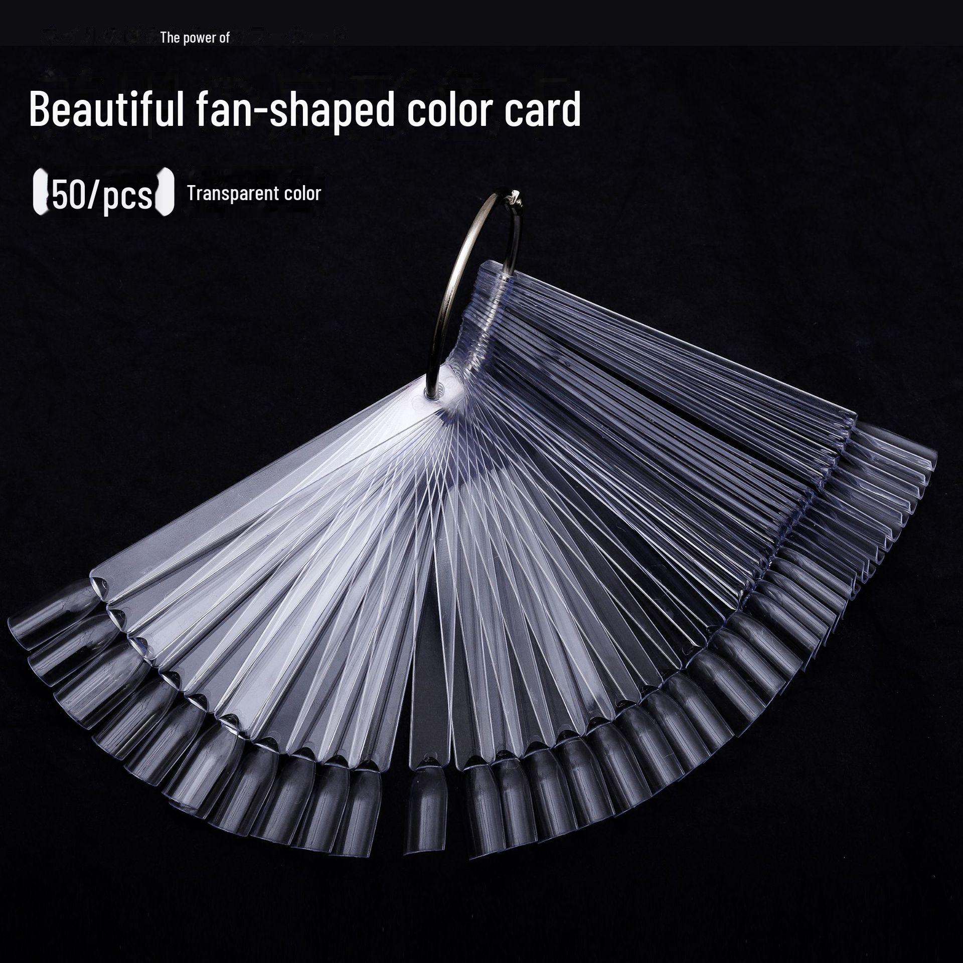 

Веерообразная демонстрационная доска для дизайна ногтей - 50 цветов 50 color fan color card прозрачный