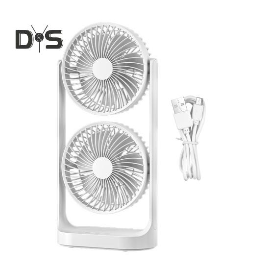 

Небольшой настольный вентилятор с 3 скоростями, малошумный перезаряжаемый, регулируемый на 360 градусов охлаждающий вентилятор с двойной головкой A