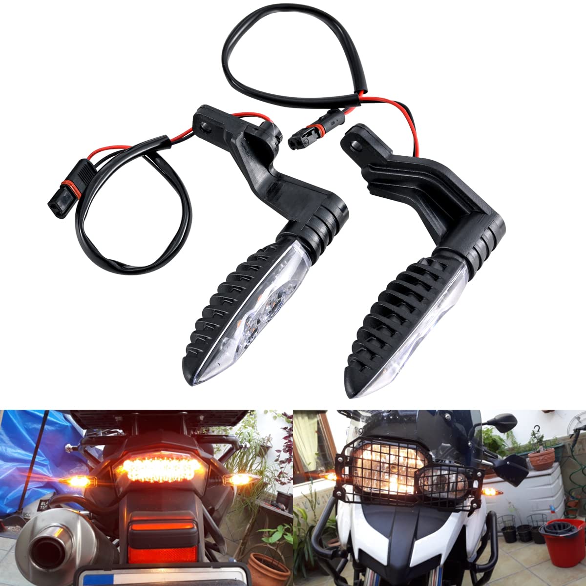 

TUINCYN Motorcycle Turn Signal Light Rear LED Blinker Indicator Compatible with BM/WF650GS F700GS F800G белый
