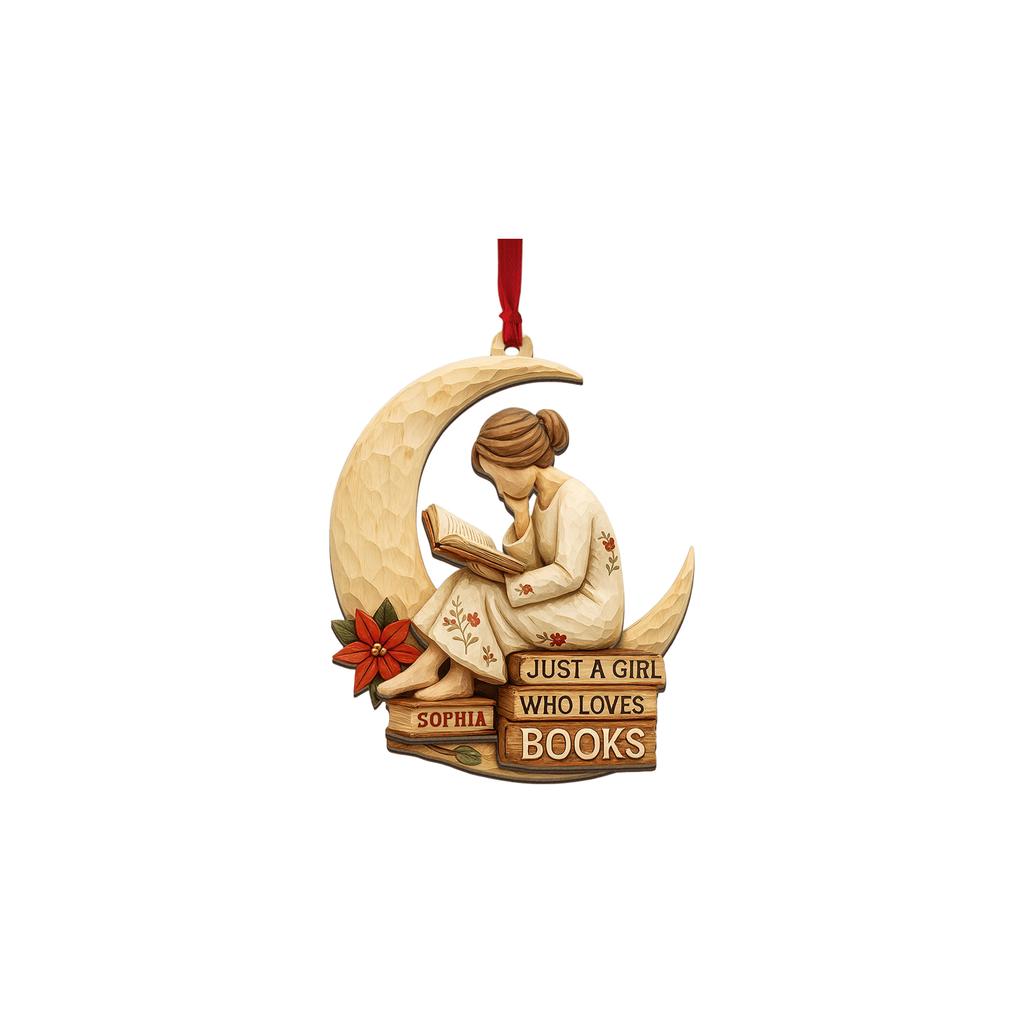 2D přívěsek kniha, akrylová vánoční ozdoba, dekorace na vánoční stromeček