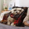 Magic Dog Print Flannel Blanket, High Quality Comfortable for All Seasons, Home Decor, Warmth and Comfort, Perfect for Christmas Gifts