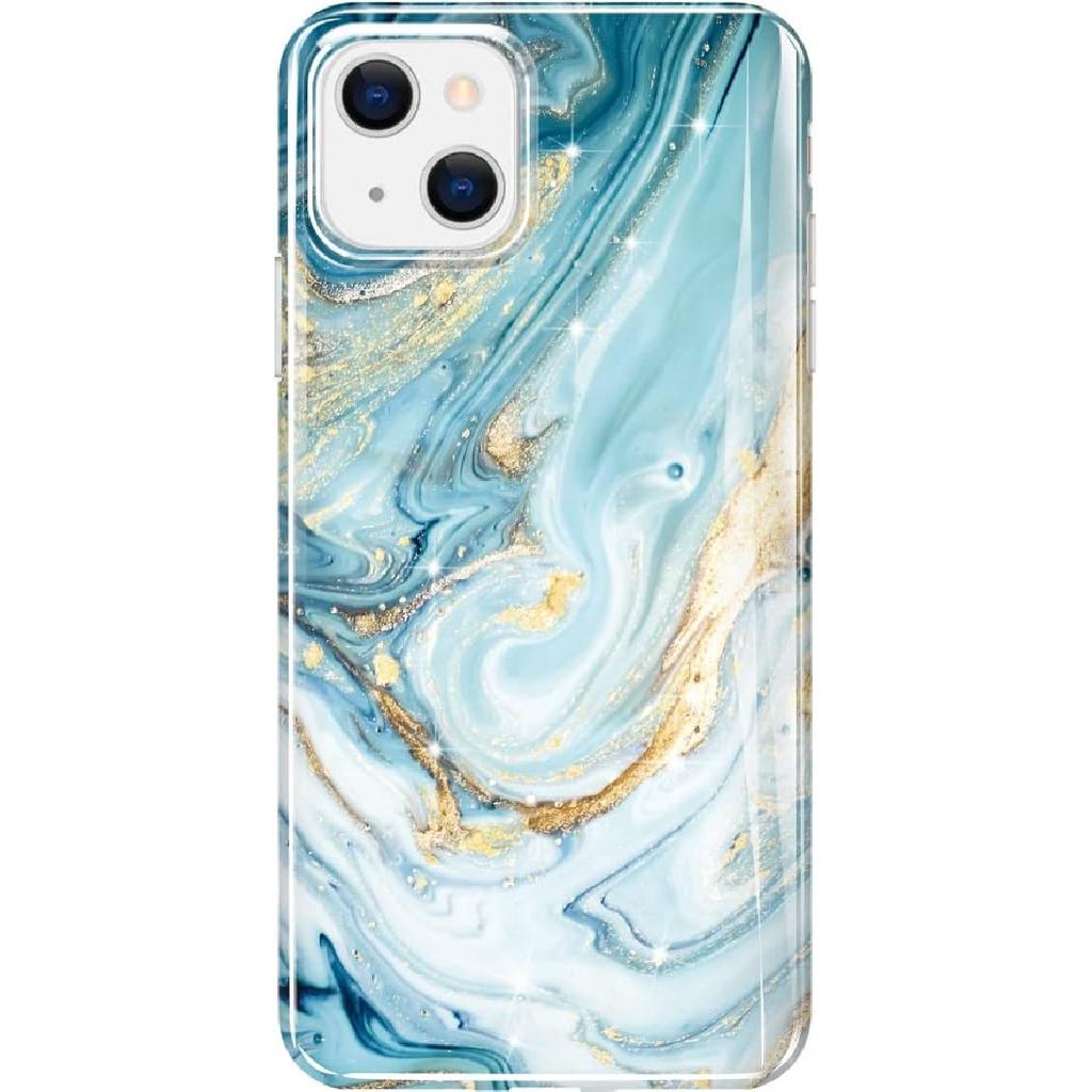 luolnh Compatible with iPhone 13 Case Marble Design Shockproof Slim Soft Silicone Bumper Cover Phone Case for iPhone 13 6.1 Inch(Abstract Purple