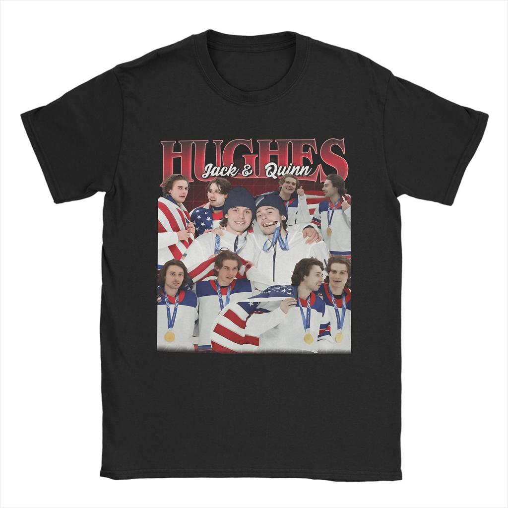 Hockey Hughes 86 USA T-Shirt Sommer Ästhetische T-Shirts Baumwolle Neuheit T-Shirt Für Unisexs Kurzärmelige Gemusterte Oberteile