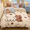 Thickened Milk Fleece Bed Four-Piece Set Coral Flannel Quilt Cover Children'S Bedding Sheets Three-Piece Set