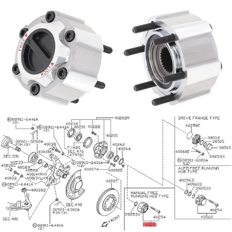 Locking Hub Kit 28 Tooth Spline for Enhancing Offroads Performances 40250-2S610 402502S610 SEAVM461HP WARN29091 AVM461HP
