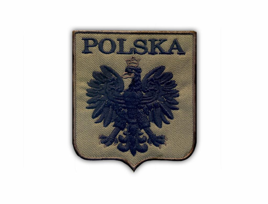 Patchion Polish coat of arms (olive background) - Poland - Magnetic Backing - Embroidered Patch/Badge/Emblem