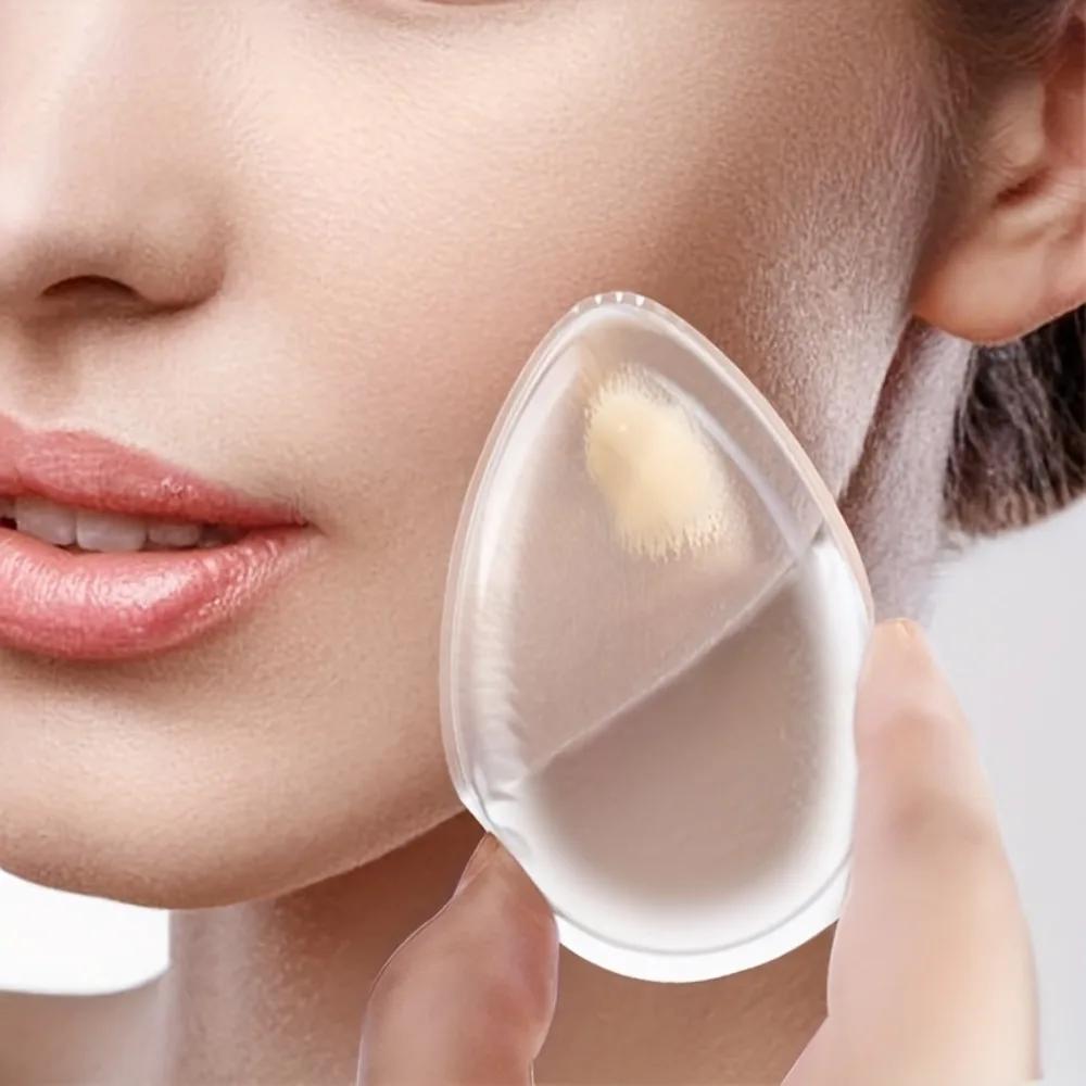 

1 шт. Силиконовый спонж для макияжа в форме слезы, не впитывающий, многоразовый, для тональной основы, консилера, румян, легко очищаемый, экономящий средство для макияжа прозрачный