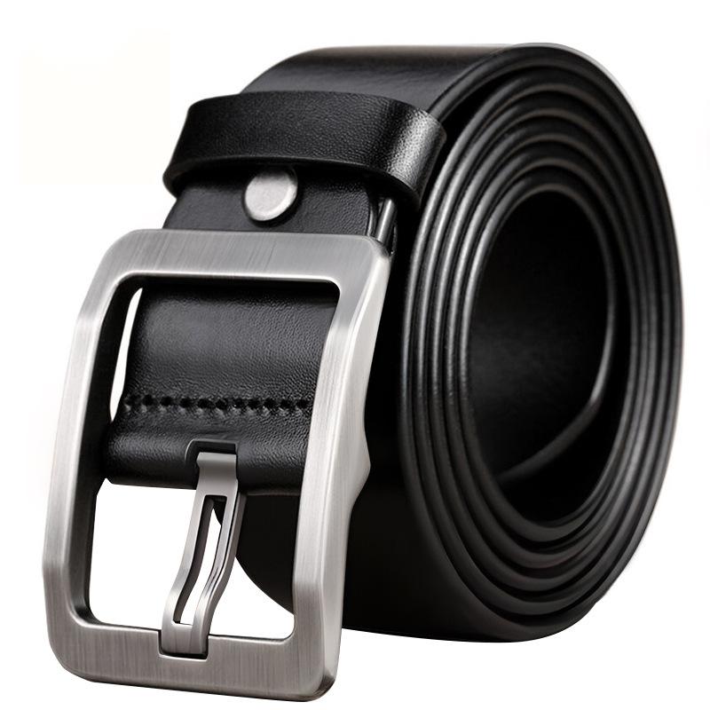 Men'S New Belt Leather Belt Pin Buckle Cowhide Belt Business Leisure Simple Young And Middle-Aged Belt