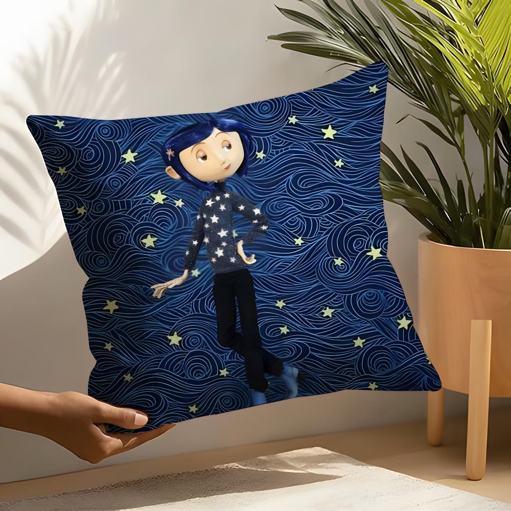 Coraline And The Secret Door Pillow Case Linen Cushion Covers For Decorative Sofa Home Pillows Case Car Chair Pillows Cases