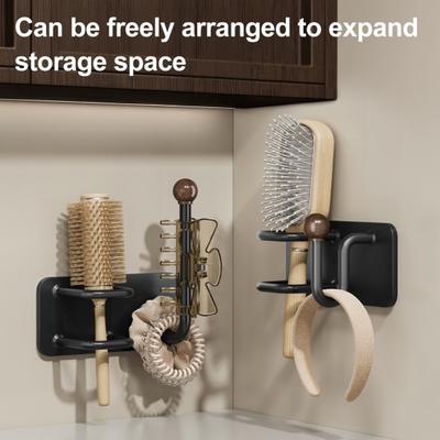 Hair Rope Hook Comb Holder Cast Iron Rust-Proof Waterproof Vertical Design Comb Hair Tie Storage Rack Hair Accessories
