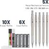 Mr. Pen- Metal Mechanical Pencil Set with Lead and Eraser Refills, 5 Sizes, 0.3, 0.5, 0.7, 0.9, 2mm, Drafting, Sketching, Architecture, Drawing Metal