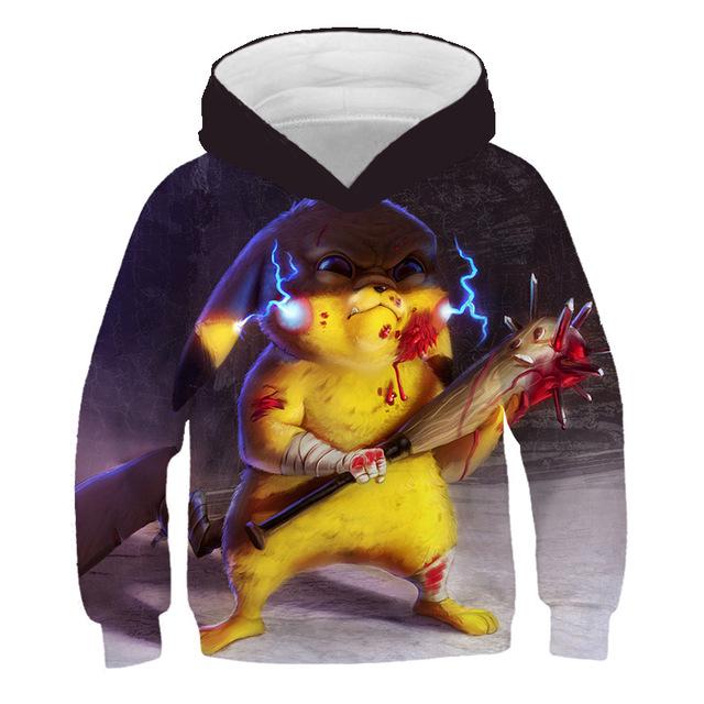 2025 Year Pokemon Hoodies Kids Cartoon Pullover Pikachu Sweatshirt Long Sleeve Children Clothes Boy Fashion Top 4-14 Years Kid Streetwear
