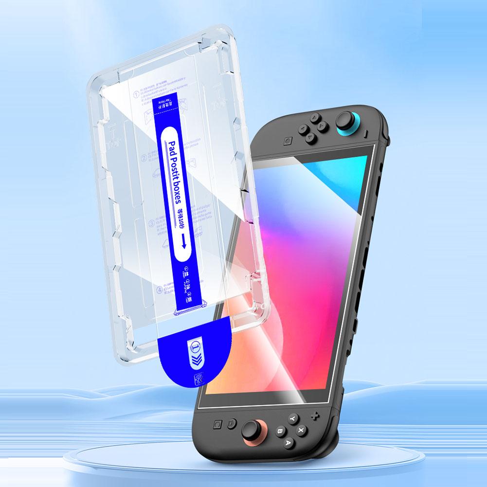 Game Console Protector No Bubbles Tempered Glass Screen Film HD Screen Protect Film NS2 Screen Protector Installation Kit