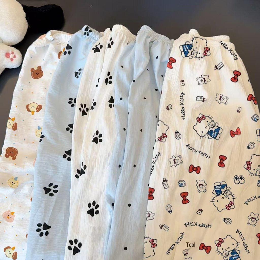Women's Miracle Pajama Pants: Spring/Summer, Loose, Mosquito-Proof, Thin Casual Wear for Walks and Air-Conditioned Rooms.