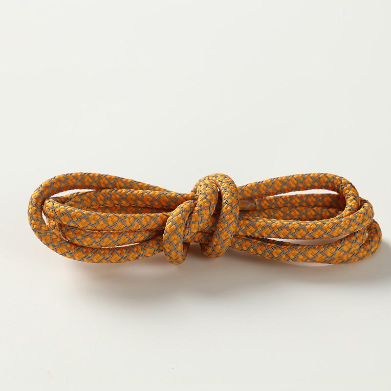 1 Pair 120CM Reflective Sports Shoelace Round Woven Rope Rhoelace Rtrong Light Shoelace Durable Polyester Shoelace Rope
