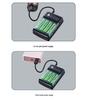 USB Charger for 1.5V Alkaline Rechargeable AA & AAA Batteries, 4-Slot Independent Charging Dock