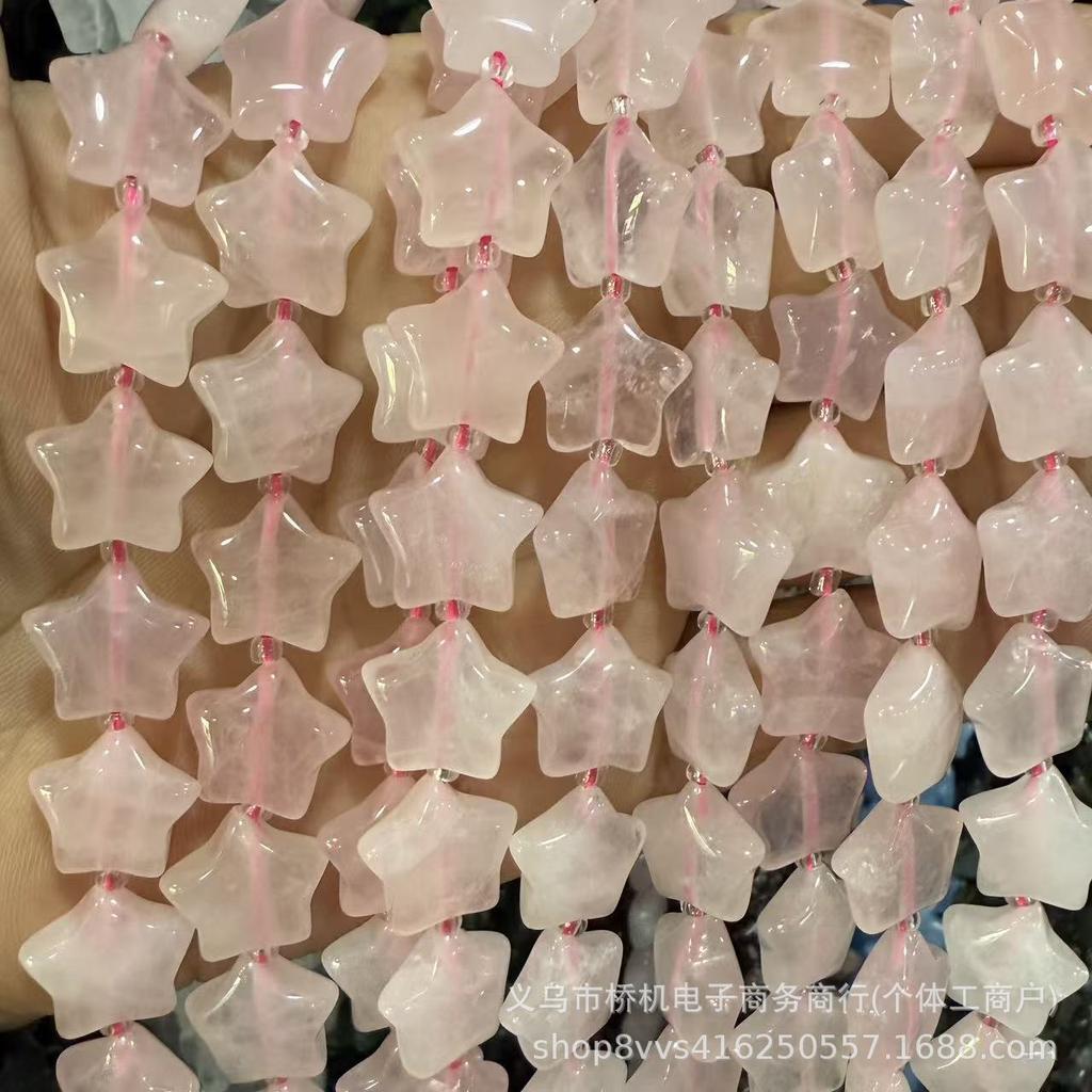 Cross-border Hot-Selling: 15mm Star, Tiger Stone, Red Agate, White Crystal, and Other Natural Stone Beads for DIY Jewelry Accessories