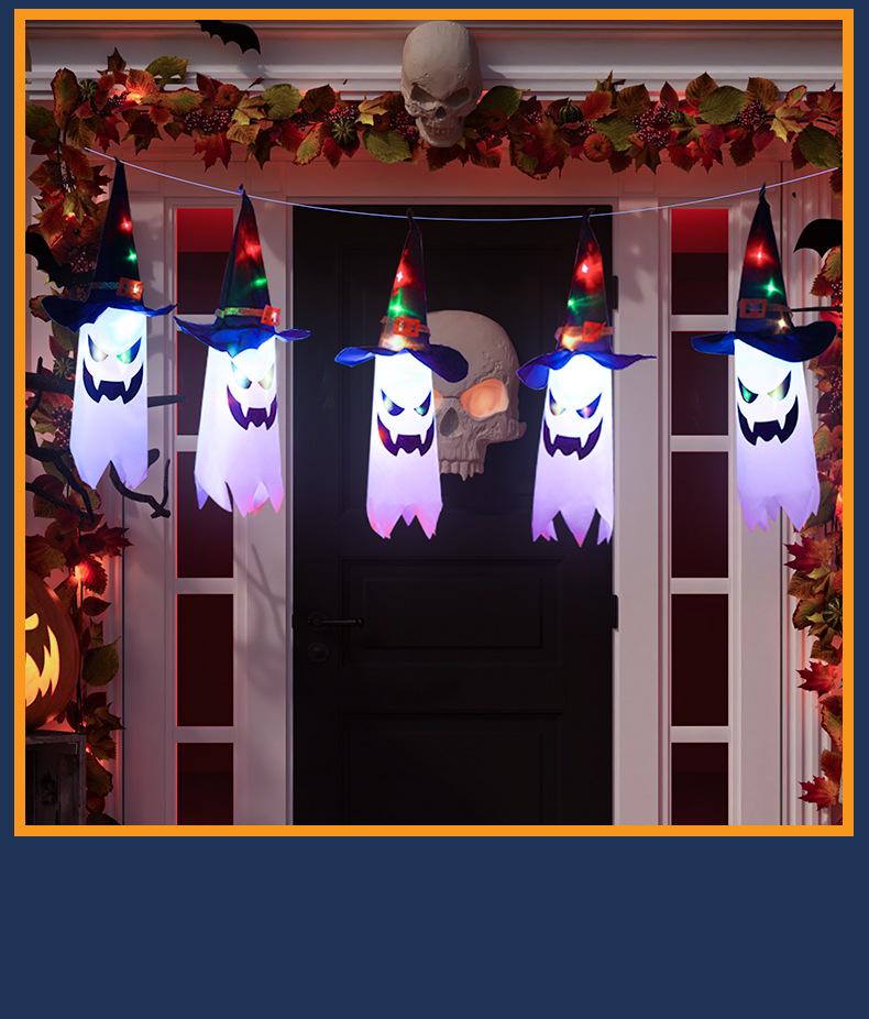 Halloween LED Wizard Hat Ghost Icicle Lights: Indoor Decorations for a Horrifying Atmosphere