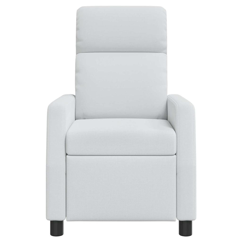Recliner Chair White Fabric