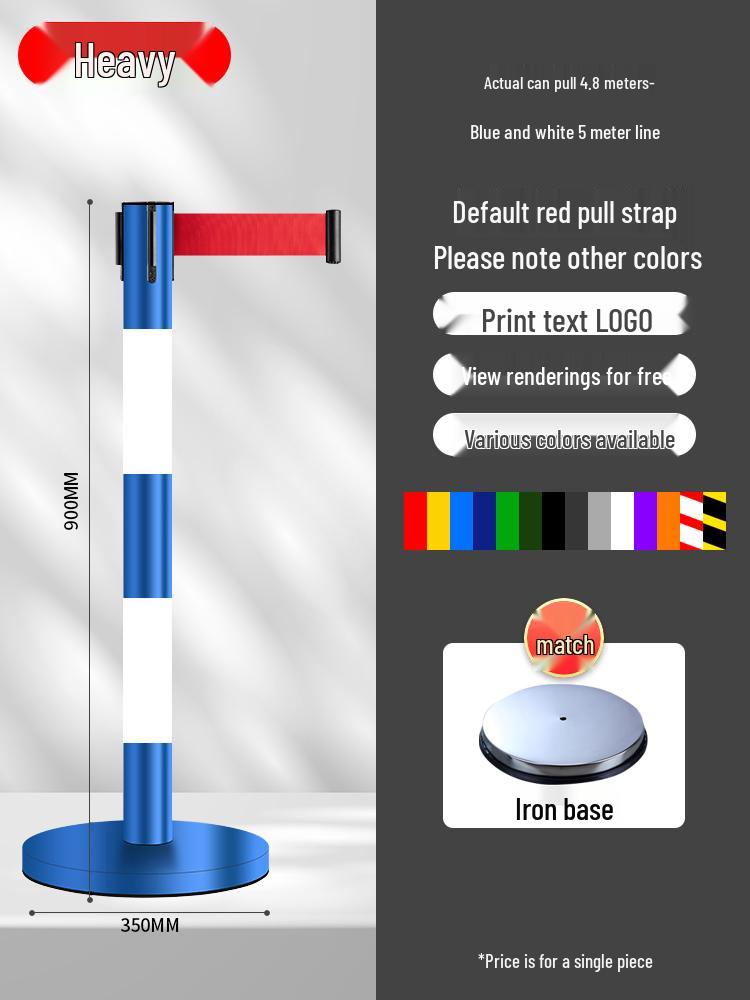 Retractable Queue Barrier Post with Belt