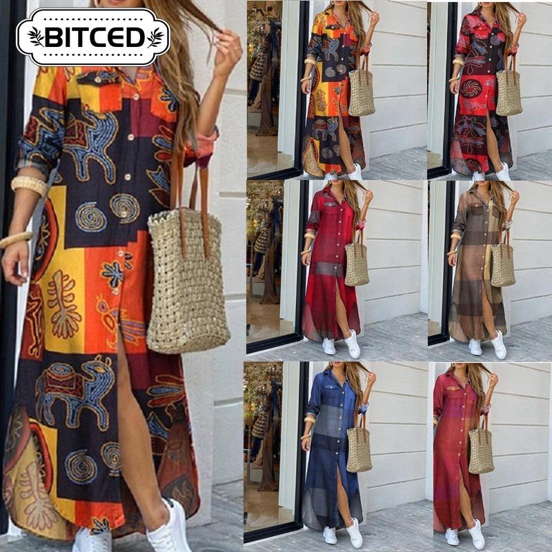 BITCED Fashion Autumn Winter Long Sleeve POLO Neck Casual Dresses Unique design