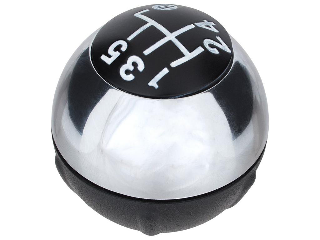 Fiat 500 2007- Gear Shift Knob, Chrome & Black, 5-Speed