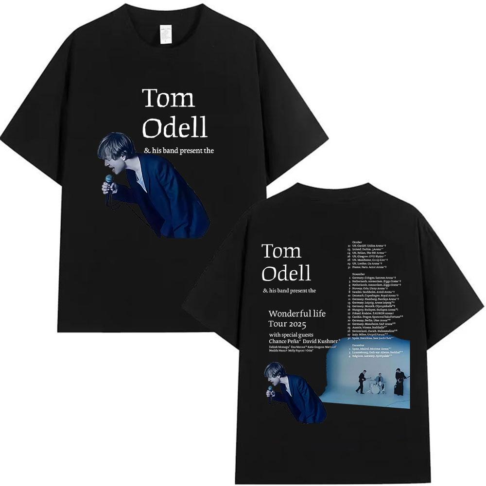 

Tom Odell and His Band Present A Wonderful Journey of Life Summer 2025 Mens Cotton Tshirt Casual Hiphop Oversized Tshirt M