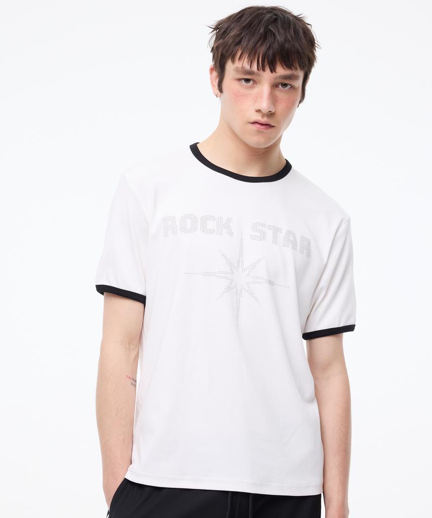 LEARVE Waters Rockstar Ringer T-Shirt White