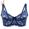 Thin Single-layer Transparent Sexy Bra Full Lace Steel Ring Unlined Bra Fresh Adjustment Plus Size Bra 34-40 Cup BC