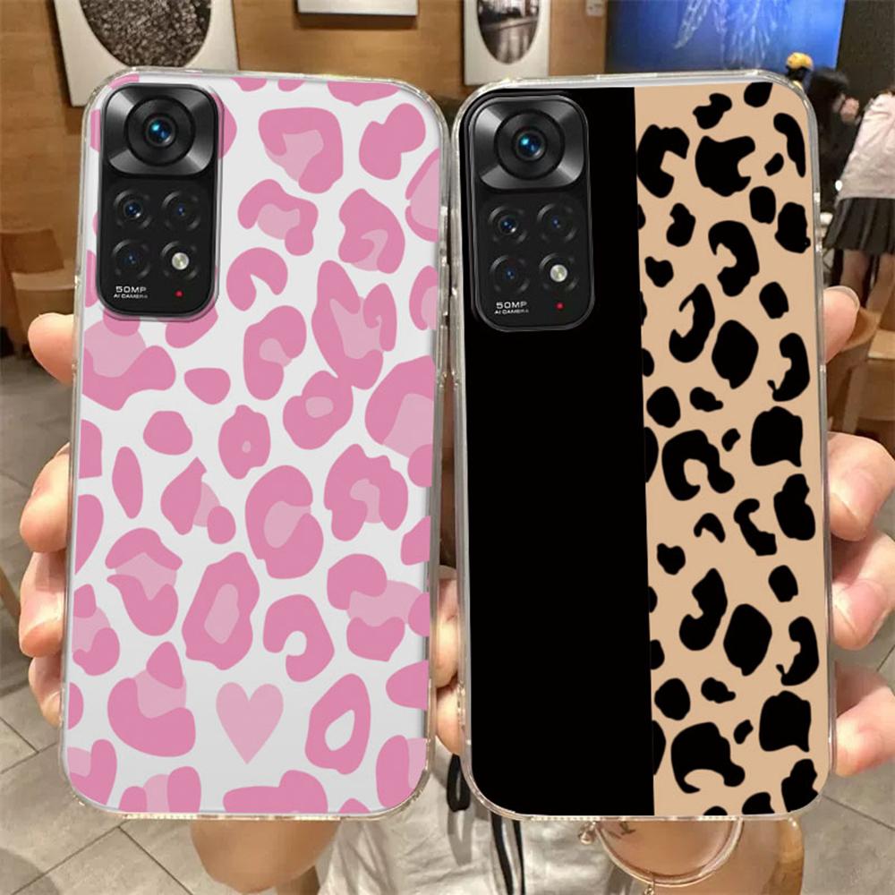 For Xiaomi Redmi Note 11 11S 12 Pro 12S Artistic Blue Marble Shockproof Fundas Silicone Soft Pink Leopard Print Phone Case Cover