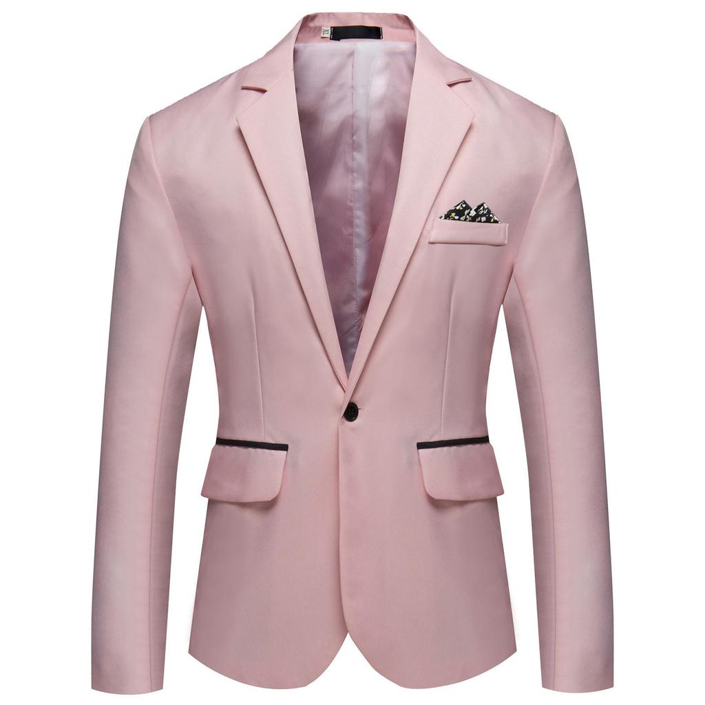 Men's Casual Business Wedding Long Sleeve Buttons Slim Fit Suit Coat Jacket