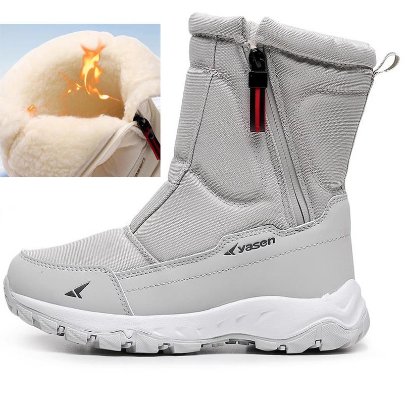 Velká velikost 48 Pánské sněhule udrží v teple plyšové Zimní boty Pánské Nové Teplé bavlněné boty Boční zip Poloviční holínky Protiskluzové