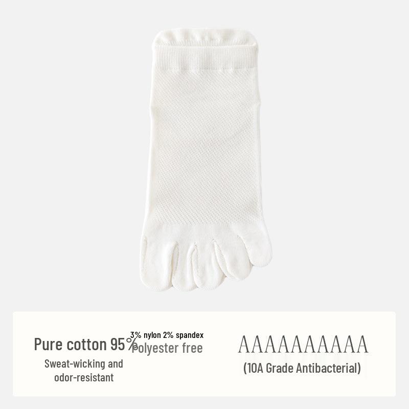 Women s Pure Cotton Five-Toe Mesh Socks - Breathable, Antibacterial, Sweat-Absorbing, Odor-Resistant Split-Toe Ankle Socks Cotton Odor Resistant/10A Antibacterial/Mesh Thin