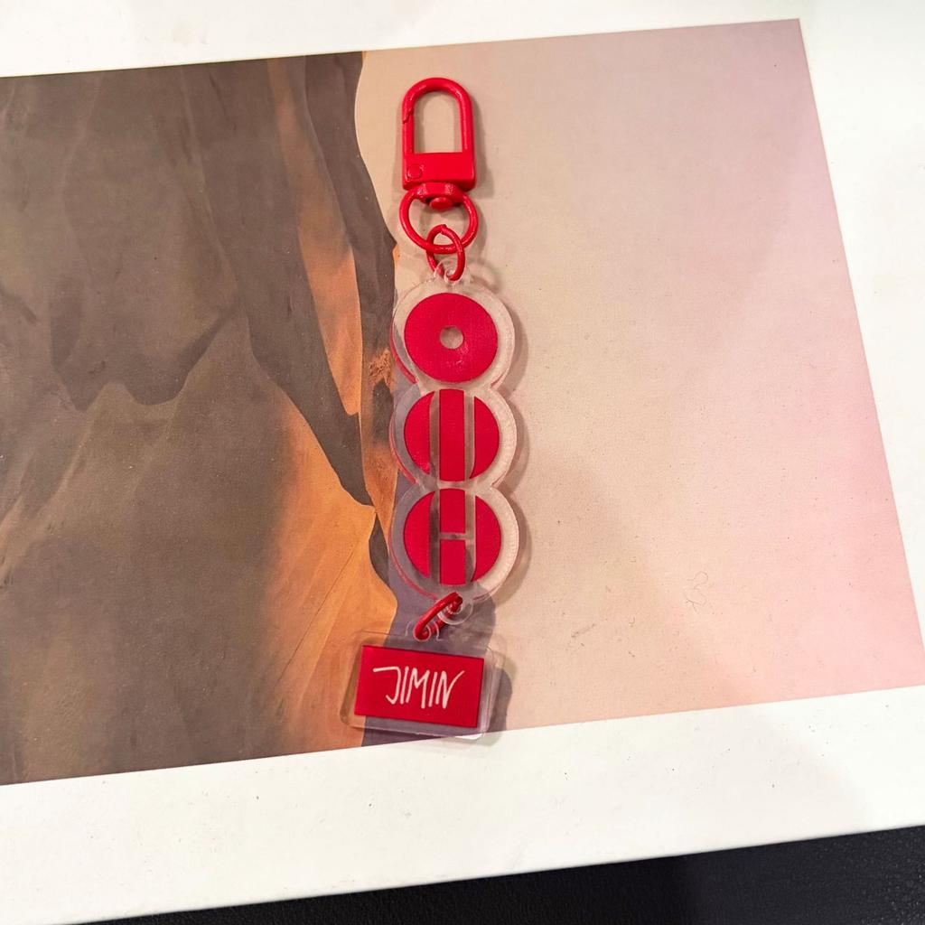 7 Stück BTS Mitgliedersignatur Acryl Schlüsselanhänger, Roter Scheiben Anhänger Schlüsselanhänger mit Namensschild, Kpop ARMY Fans Tasche Zubehör