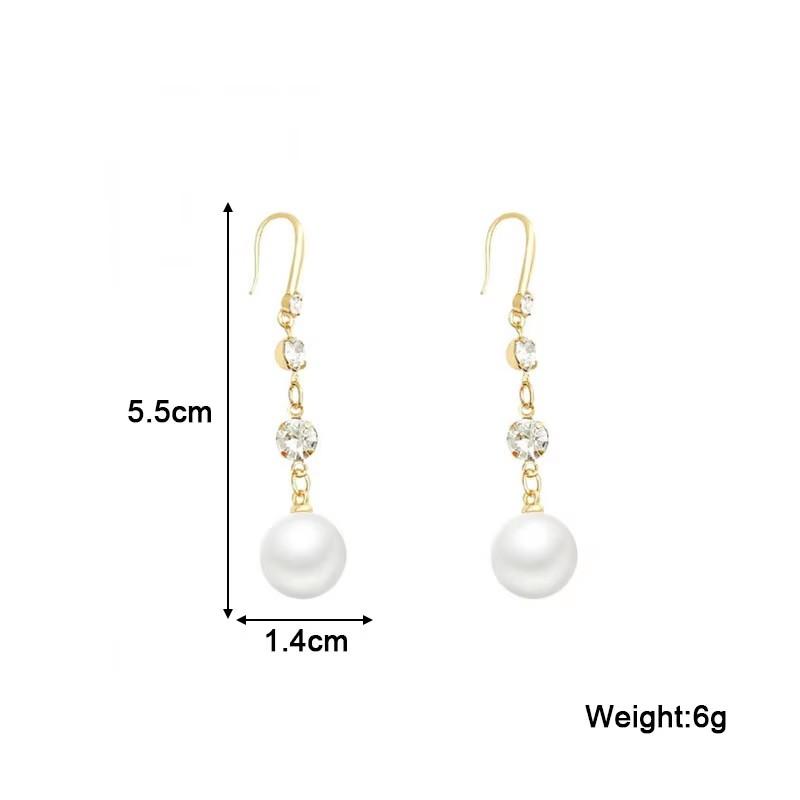 New Crystal Hanging Earrings for Women Korean Fashion Tassel Earrings Gold Color Metal Thread Dangle Earrings for Female