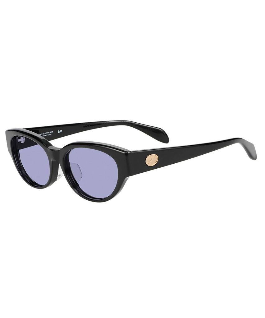 Zoff STUDIO SEVEN Oval Sunglasses Horizontal Colored Lenses UV Protection Unisex (Black, ZN251G09_14E2) Men's, Women's, [5517-145]