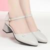 fashion New Women Casual Pumps 2024 Spring Summer Fashion Black Low Heel Woman Work Shoes Vintage Ladies Chunky One-word Buckle Heel