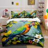 Colorful Parrot With Blooming Branch Print Soft Comfortable Duvet Cover Bedding Set Included 1*Duvet Cover  2*Pillowcases