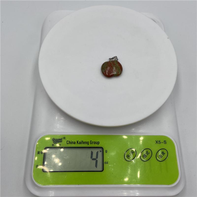 Multicolor Agate Apple Pendant Necklace Christmas Jewelry Gift