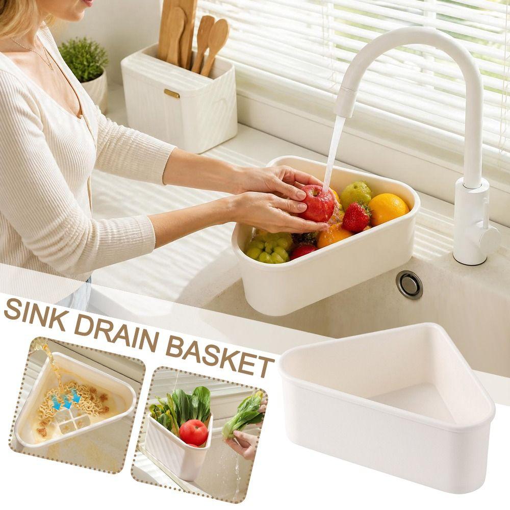 Non-Slip Sink Storage Rack Triangular Sink Drainer Modern Sink Drain Basket for Kitchen Utensil