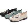 Beijing Style Women's Embroidered Cloth Shoes - Non-Slip, Lightweight, Breathable, Fly-Knit Sole for Middle-Aged and Elderly.