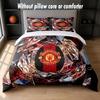 Manchester United Design Bed Bedding Set 1 Duvet Cover + 2 Pillowcases Soft Breathable Household Bed Linens