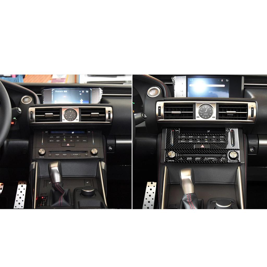 For Lexus IS250 2013- Carbon Fiber Air Conditioning CD Control Panel Trim Cover Car Interior Decoration Accessories