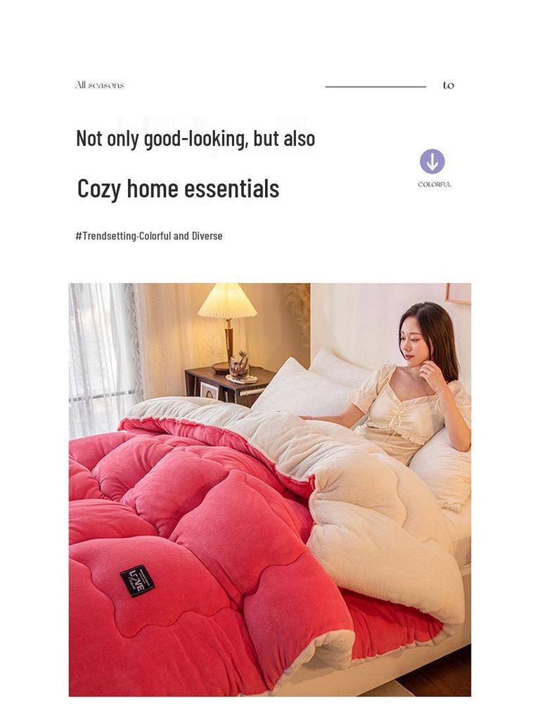 Thickened Lambswool Milk Velvet Bedding Set - Autumn/Winter Collection