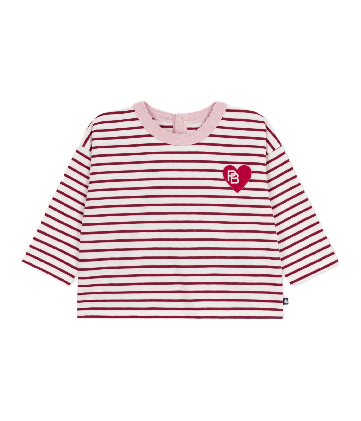 

Petit Bateau Long Sleeve 24 86cm T-Shirt A0E9C, Off-White/Red, Months,