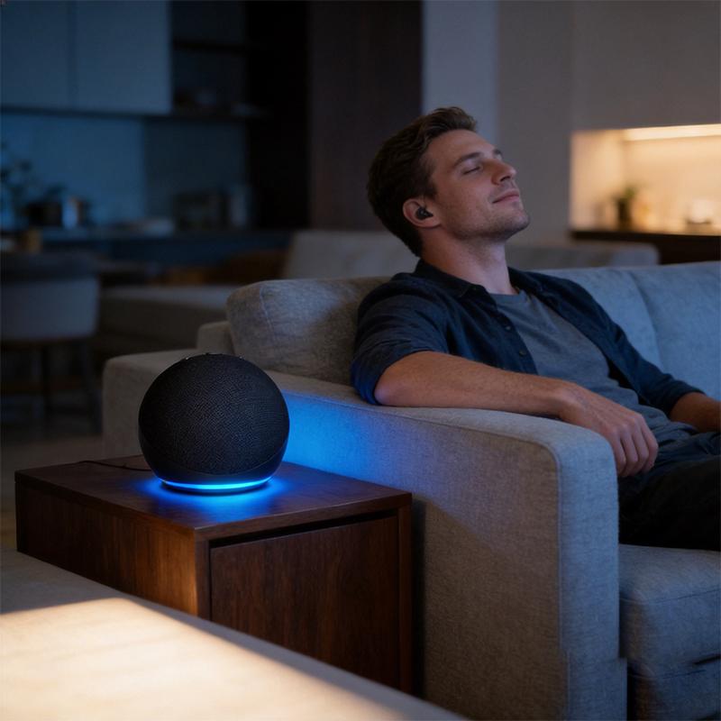 "Portable Round Wireless Bluetooth Speaker with RGB LED Ambient Light, 800mAh Battery Up to 5 Hours Playback, Bluetooth 5.3 Fast